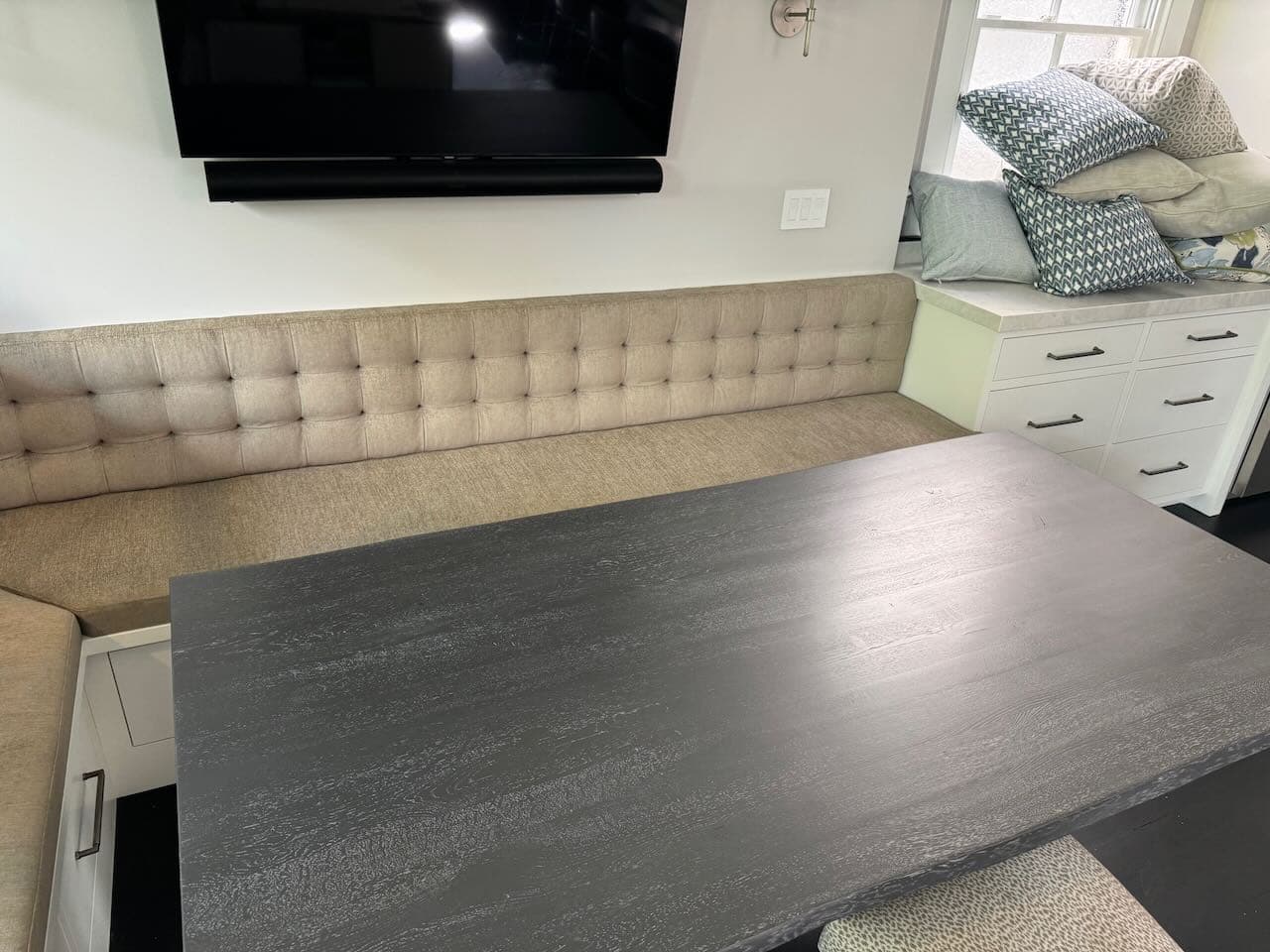 Furniture with new fabric applied